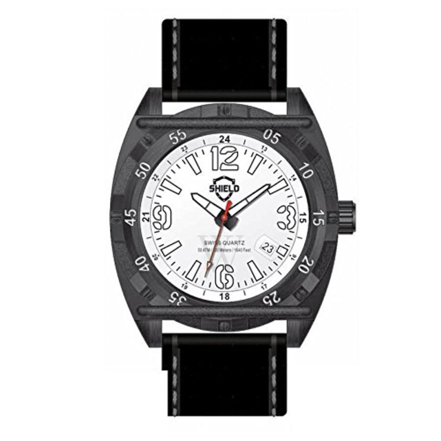 Men's Pilecki Leather White Dial Watch