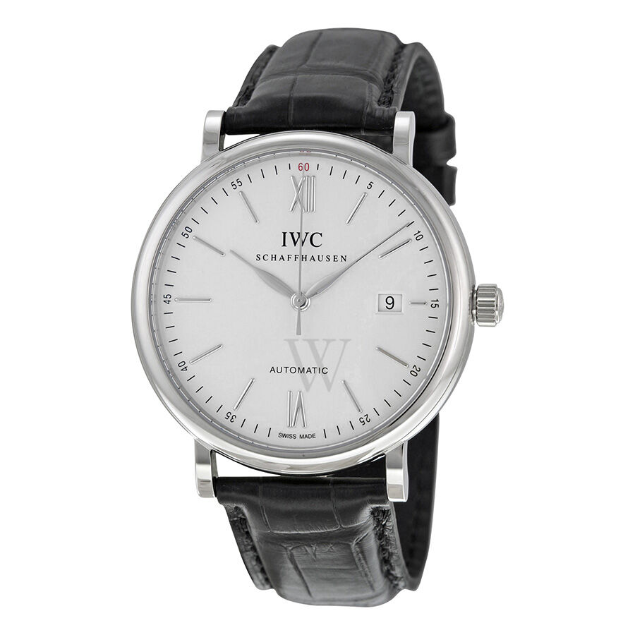 Men's Portofino Automatic (Crocodile) Leather Silver Dial Watch