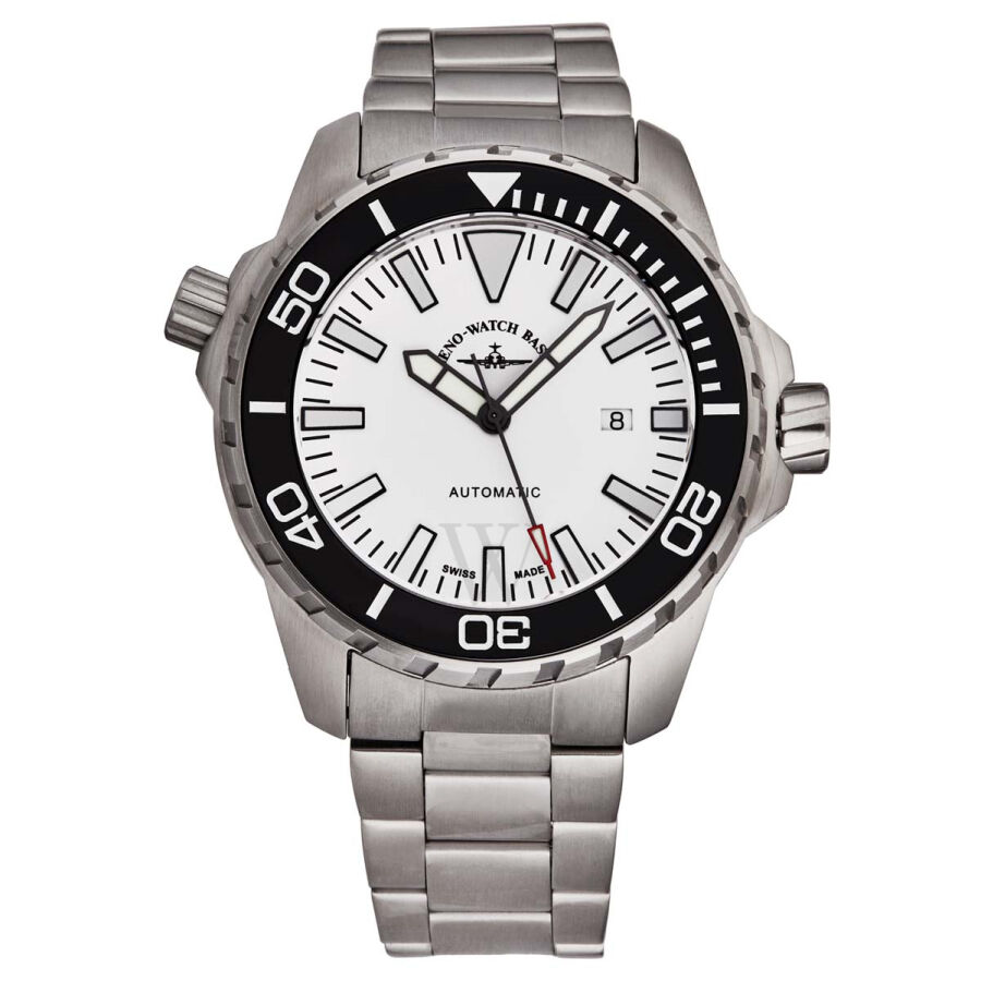 Men's Professional Diver Stainless Steel White Dial Watch