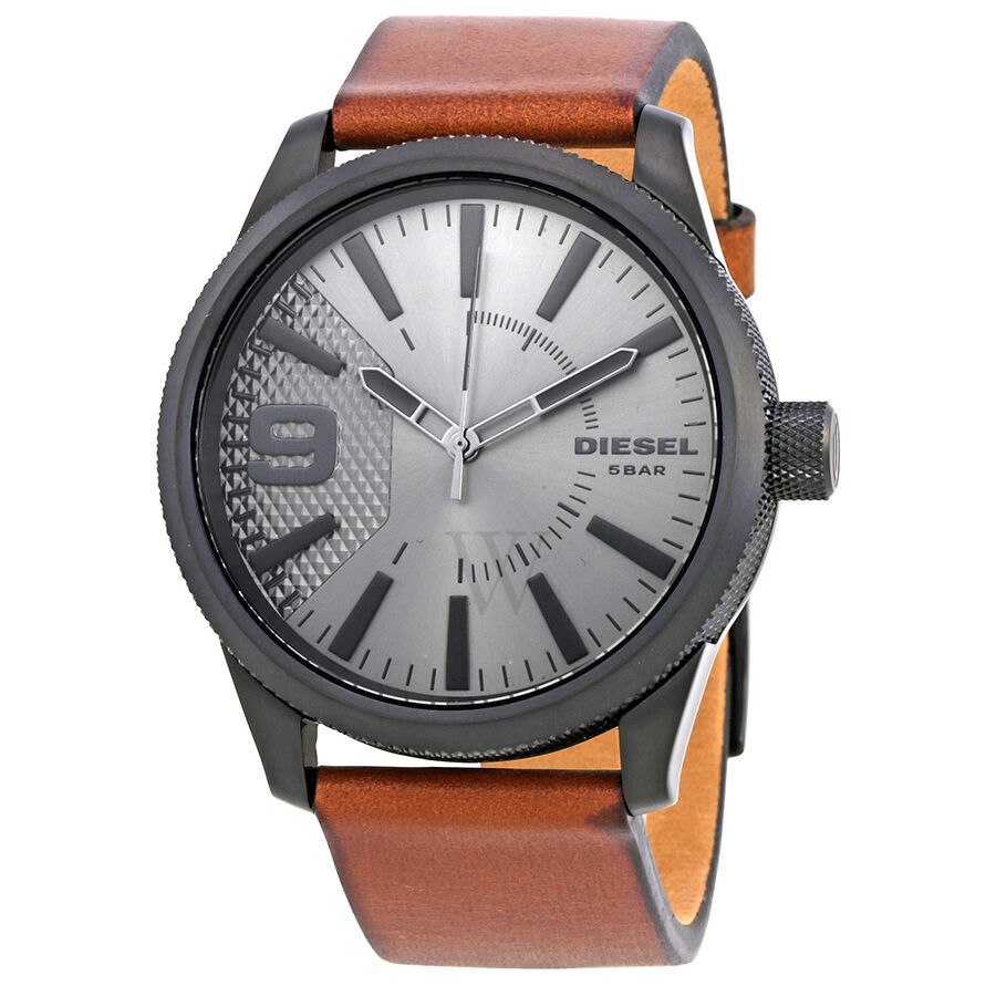 Men's Rasp Leather Grey Dial Watch