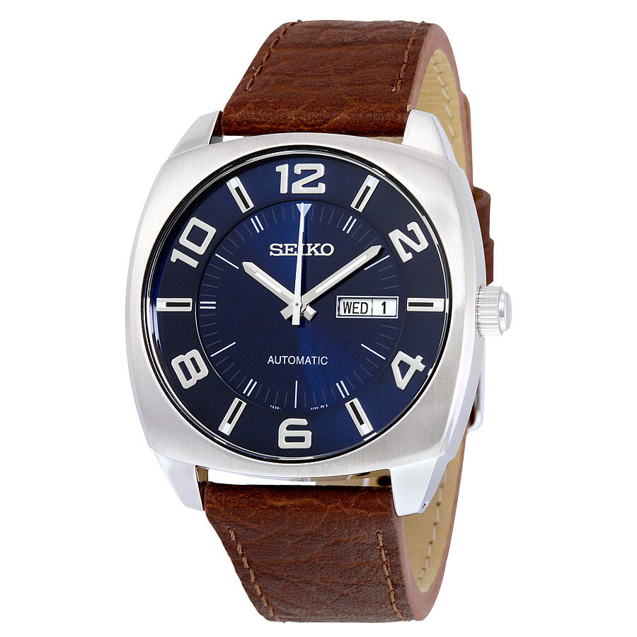 Men's Recraft Leather Blue Dial Watch