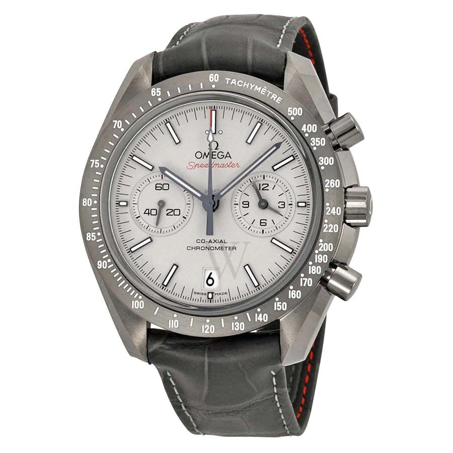 Men's Speedmaster Professional Moonwatch Chronograph (Alligator) Leather Sand-Blasted Platinum Dial Watch