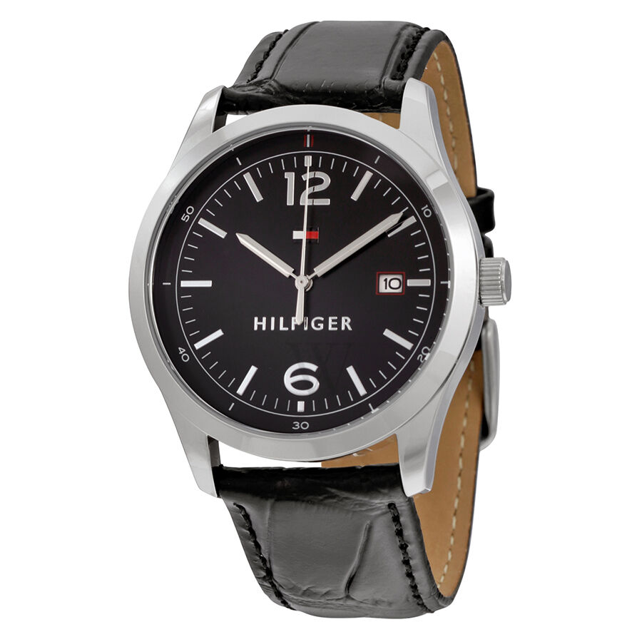 Men's Table Leather Black Dial Watch