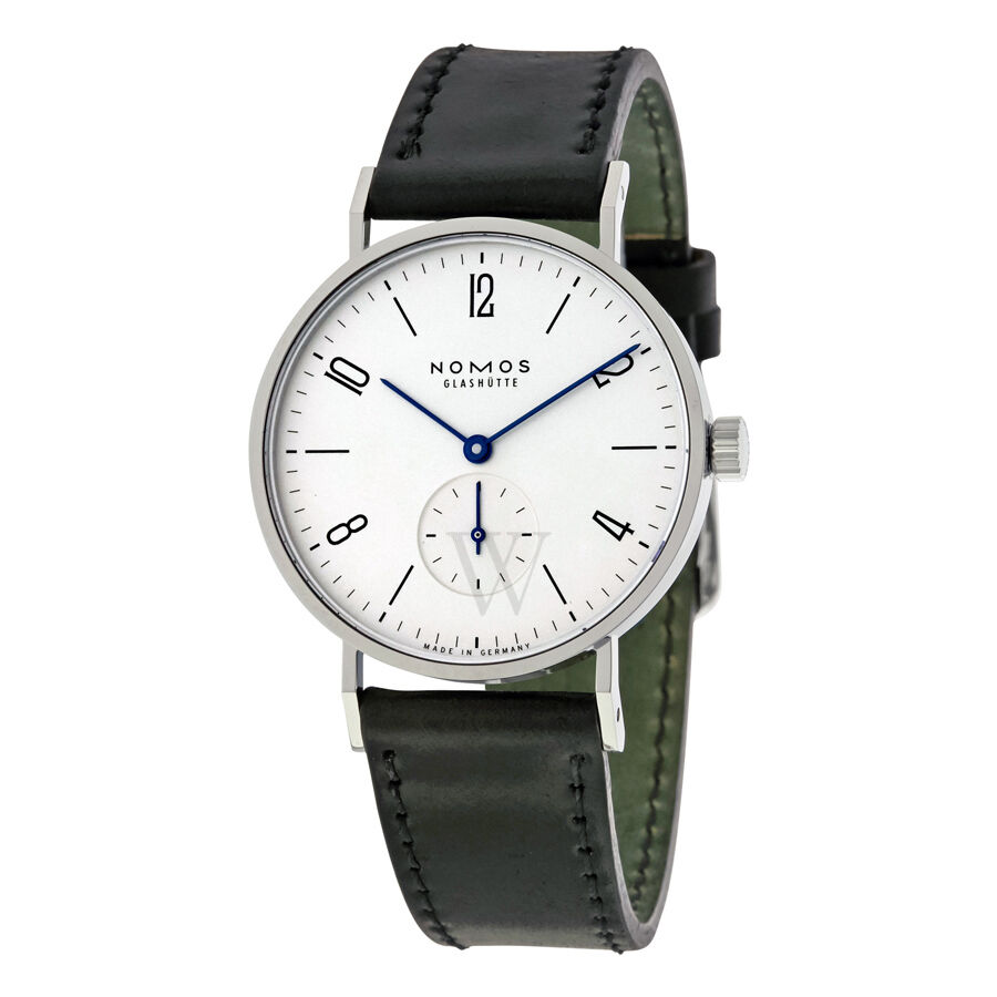 Men's Tangente Leather Galvanized White Silver-plated Dial Watch