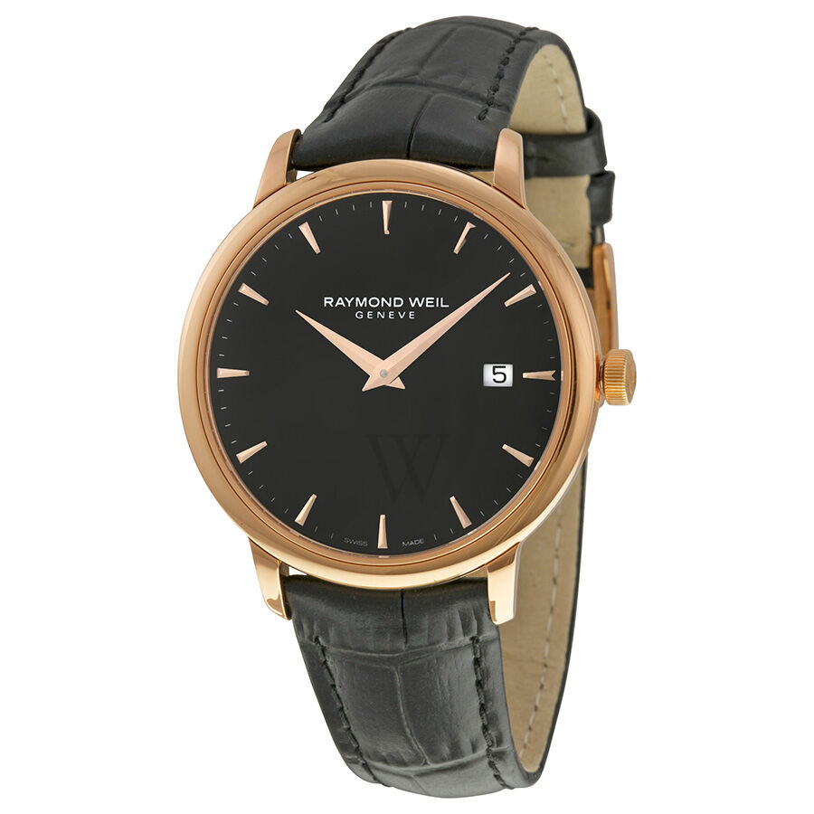 Men's Toccata Leather Black Dial Watch