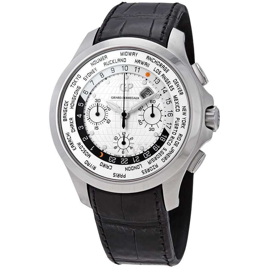 Men's Traveller WW.TC Chronograph Leather Silver Dial Watch