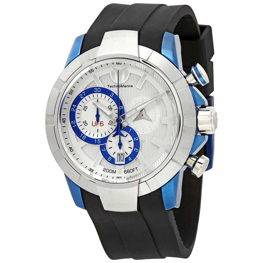 Men's UF6 Chronograph Silicone Silver Dial Watch