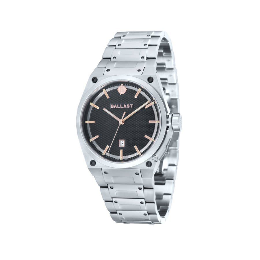 Men's Valiant Stainless Steel Black Dial Watch