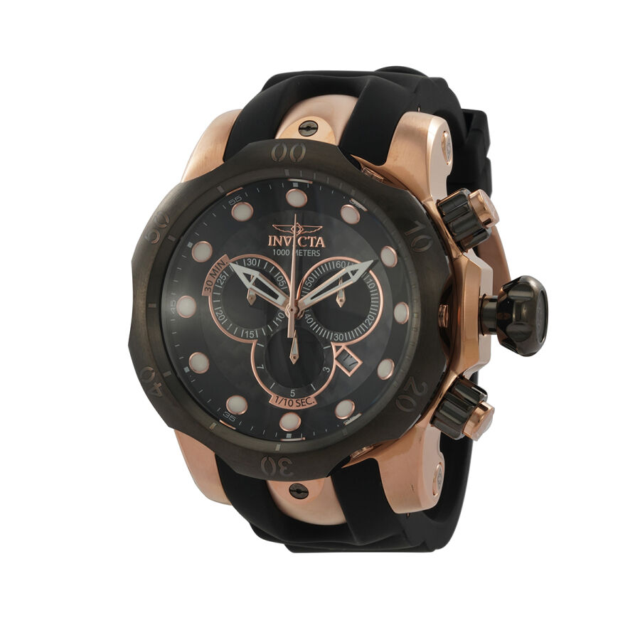Men's Venom Chronograph Polyurethane Black Carbon Fiber Dial Watch
