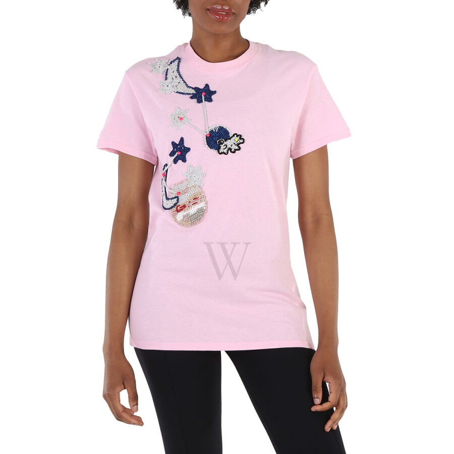 Pig On Moon T-Shirt in Pink