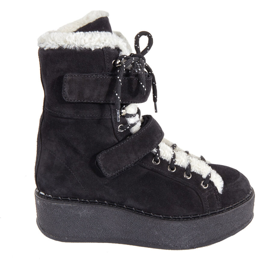 Ladies Black Berenice Combat Boots, Brand Size 38 (US Size 8)