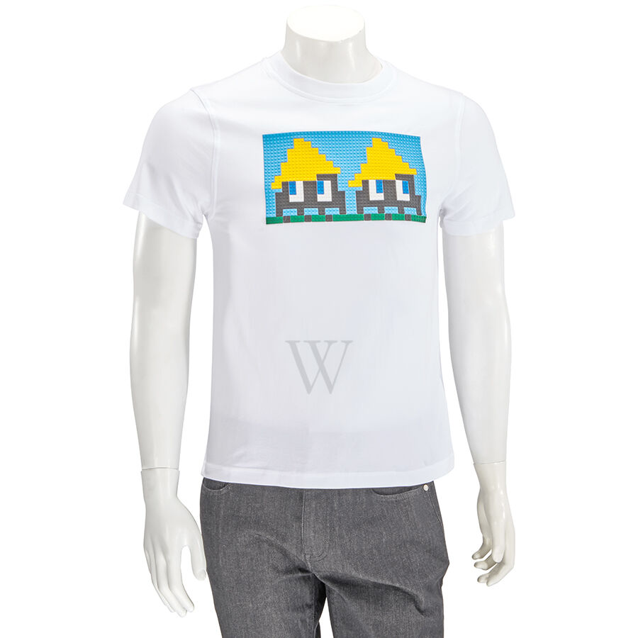 Men's White Yellow Hats T-Shirt, Brand Size X-Small