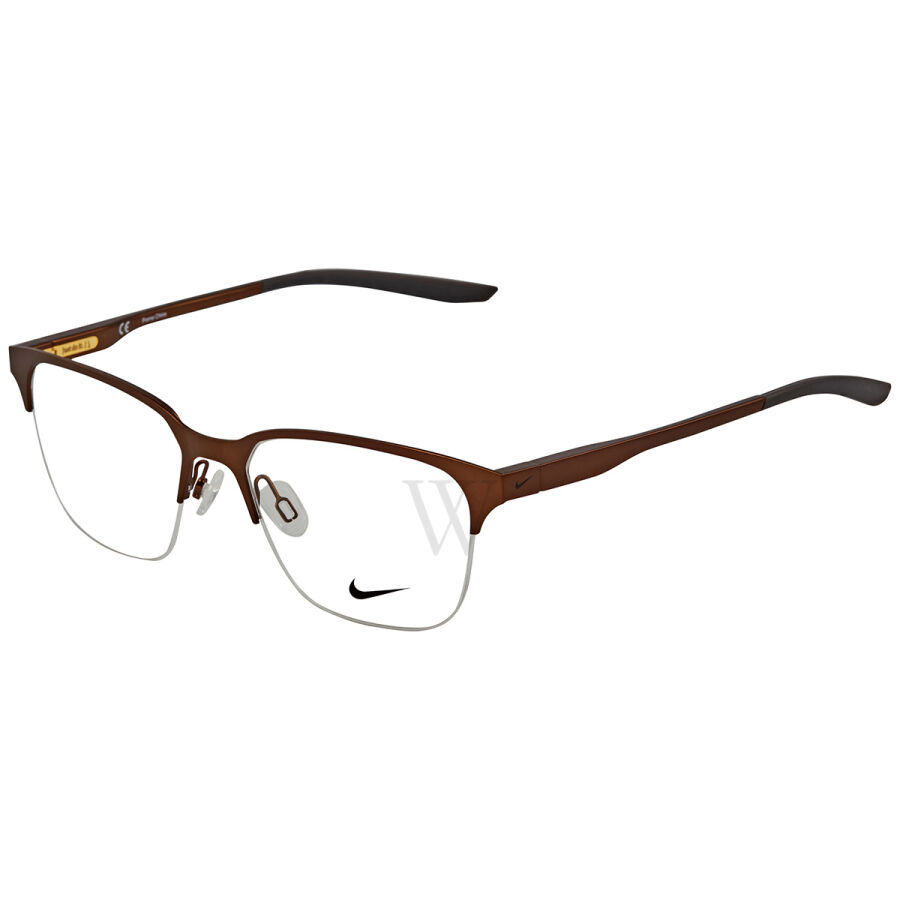 53 mm Satin Walnut/Dark Grey Eyeglass Frames