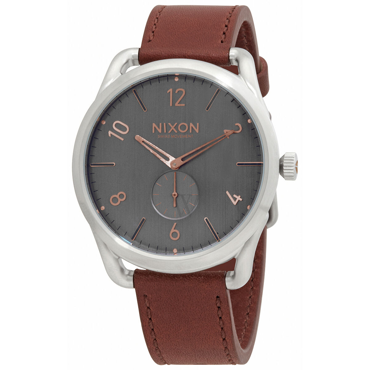 Men's C45 Leather Leather Grey Dial Watch