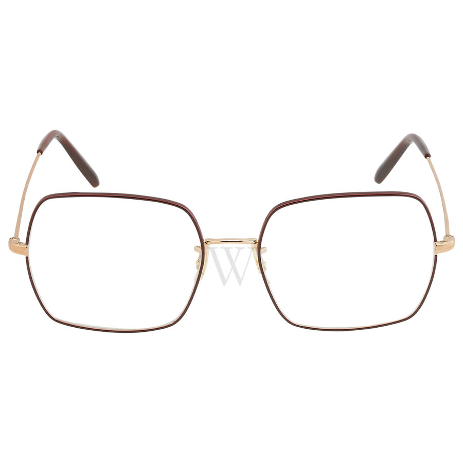 54 mm Rose Gold / Burgundy Eyeglass Frames