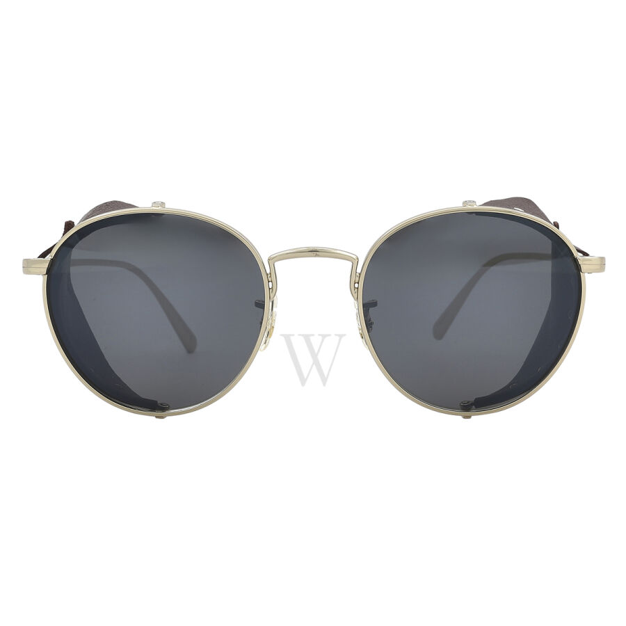Cesarino-L 50 mm Gold/Sequoia Leather Sunglasses