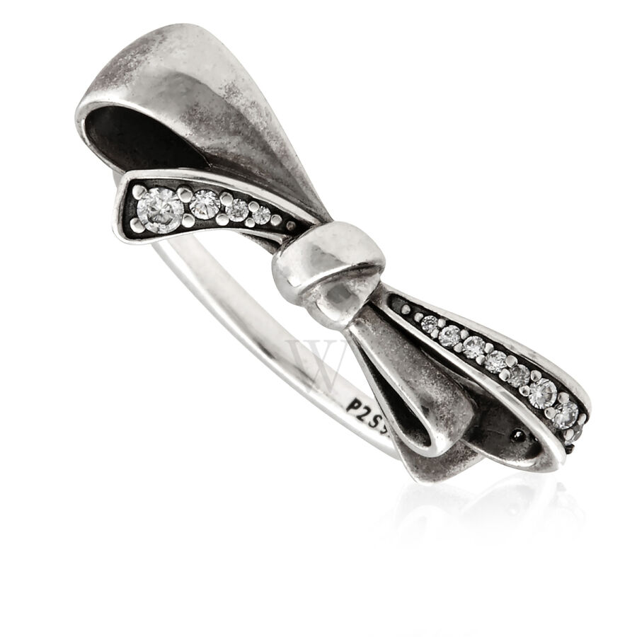 Ladies Sparkling Bow Ring, Size 54