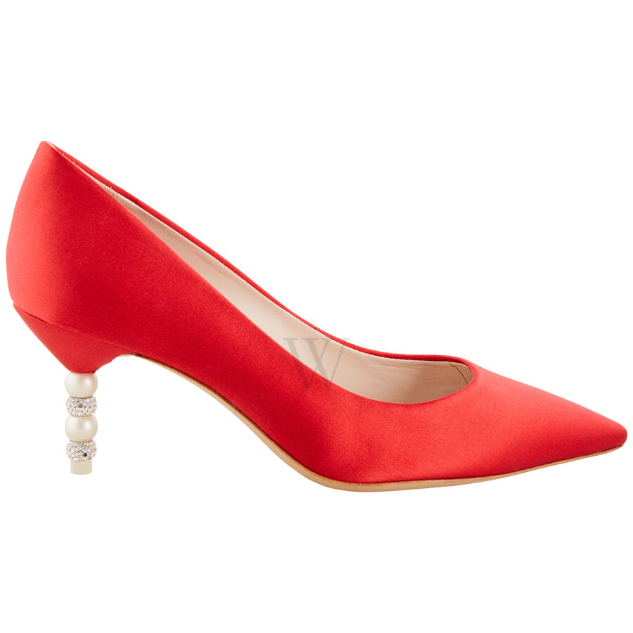 Pearl Red Satin Pumps