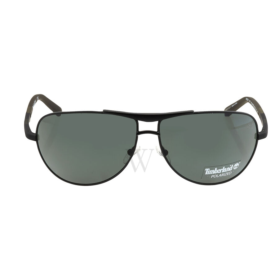 68 mm Shiny Black with Satin Black with Green Sunglasses