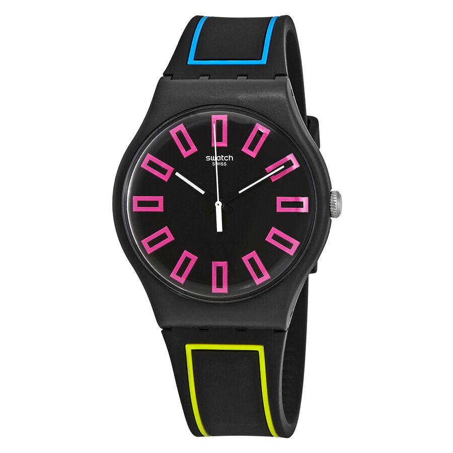 Unisex Around The Strap Silicone Black Dial Watch