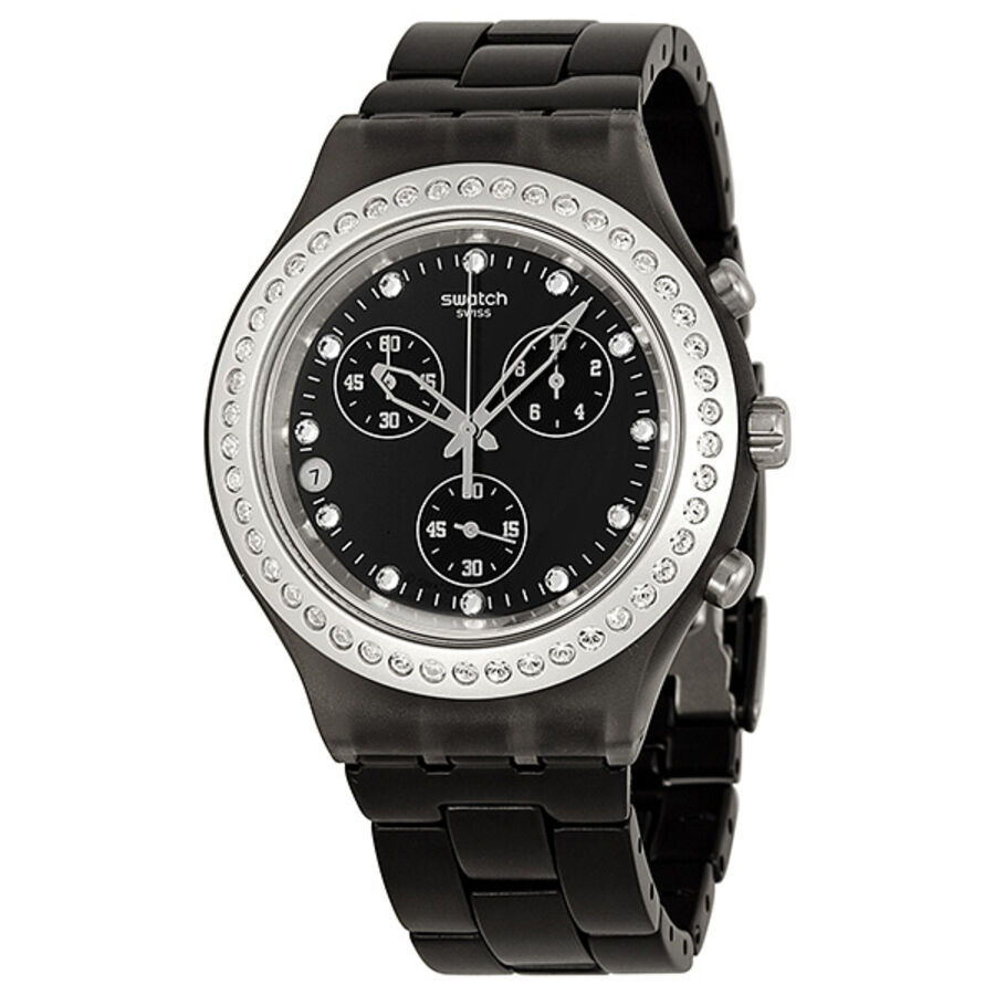 Unisex Irony Diaphane Full Blooded Stoneheart Silver Chronograph Aluminum Black Dial Watch