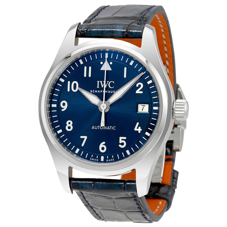 Unisex Pilot Alligator Leather Blue Dial Watch