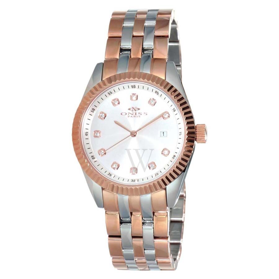 Unisex Shine Stainless Steel Silver Sunray Dial Watch
