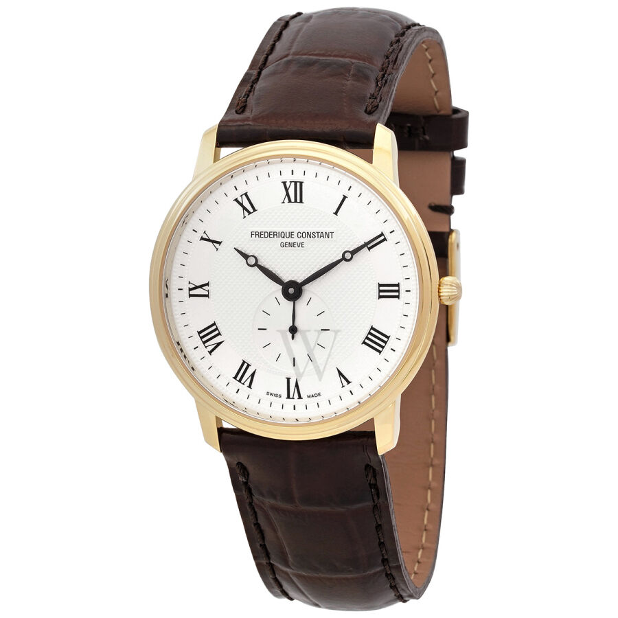 Unisex SlimLine Leather Silver Guilloche Dial Watch