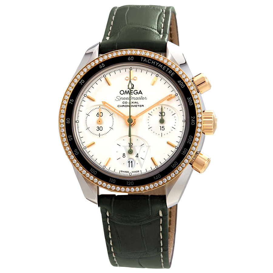 Unisex Speedmaster Chronograph Leather Silver Dial Watch