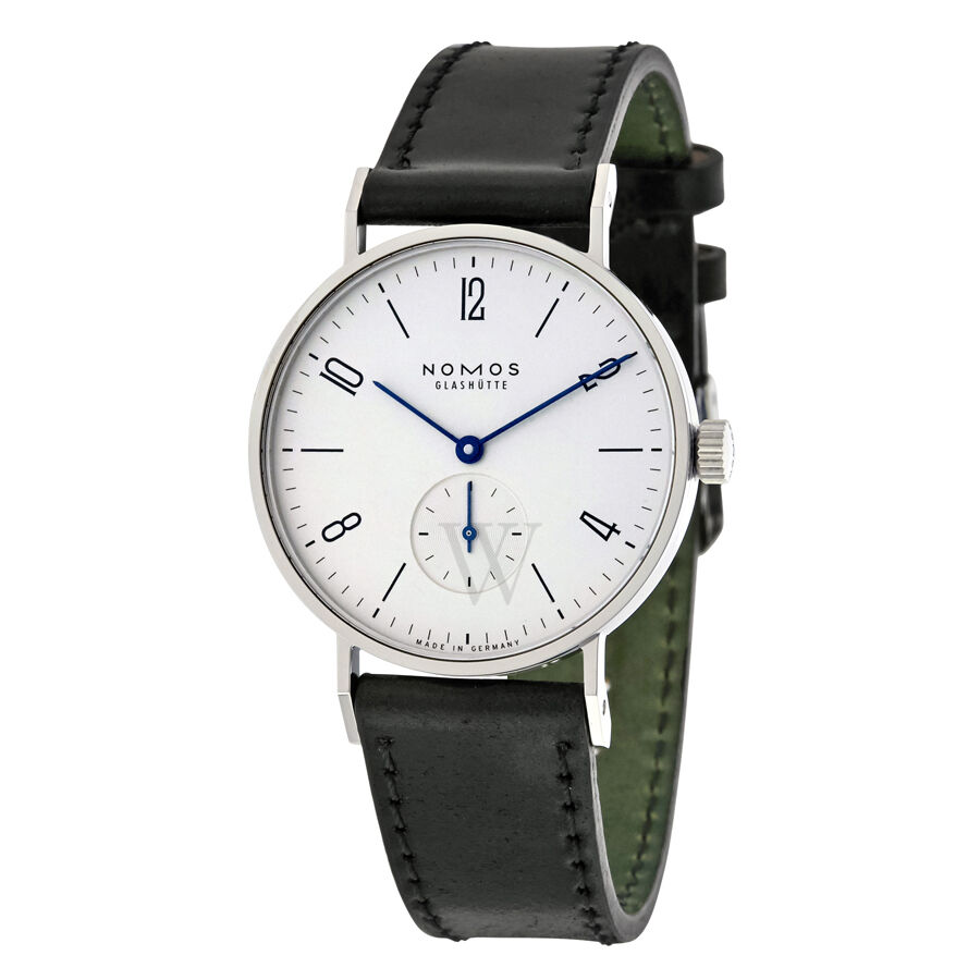 Unisex Tangente Leather Galvanized White Silver-plated Dial Watch