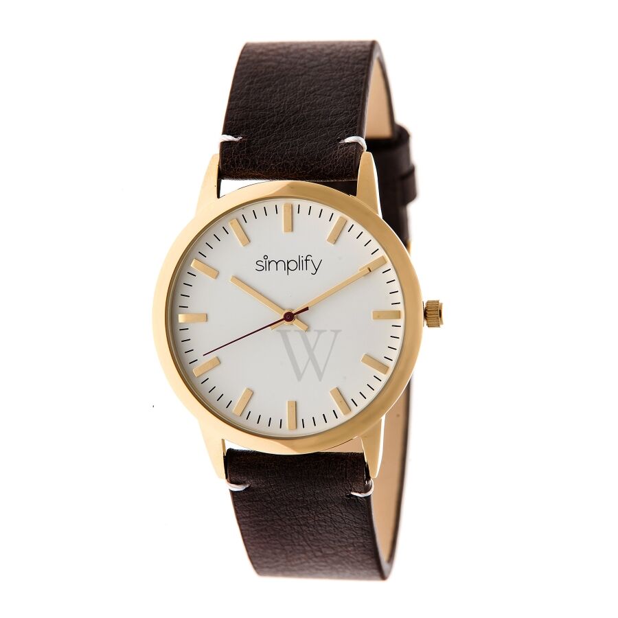 Unisex The 2800 Leather White Dial Watch