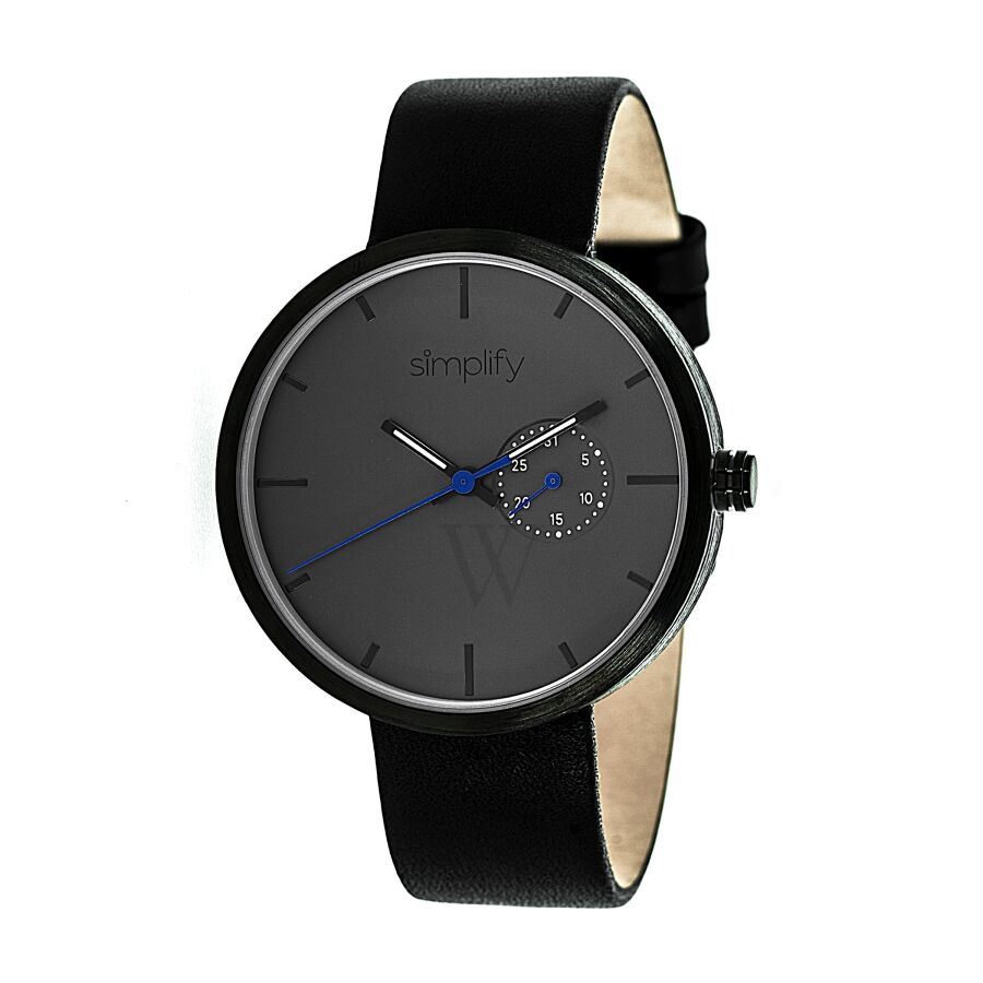 Unisex The 3900 Leather Charcoal Grey Dial Watch