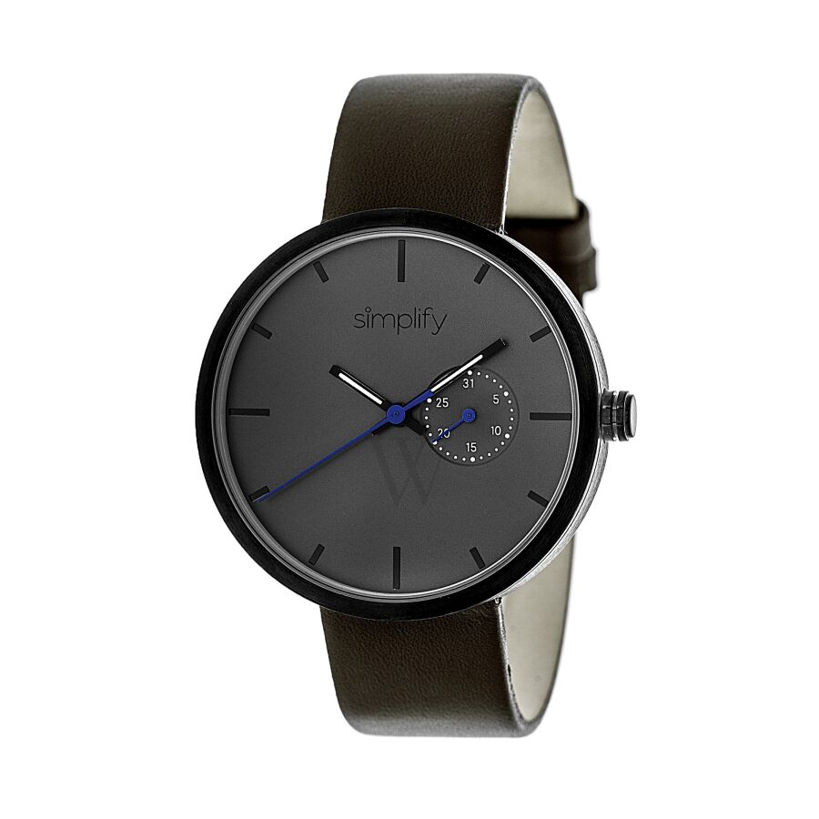 Unisex The 3900 Leather Charcoal Grey Dial Watch