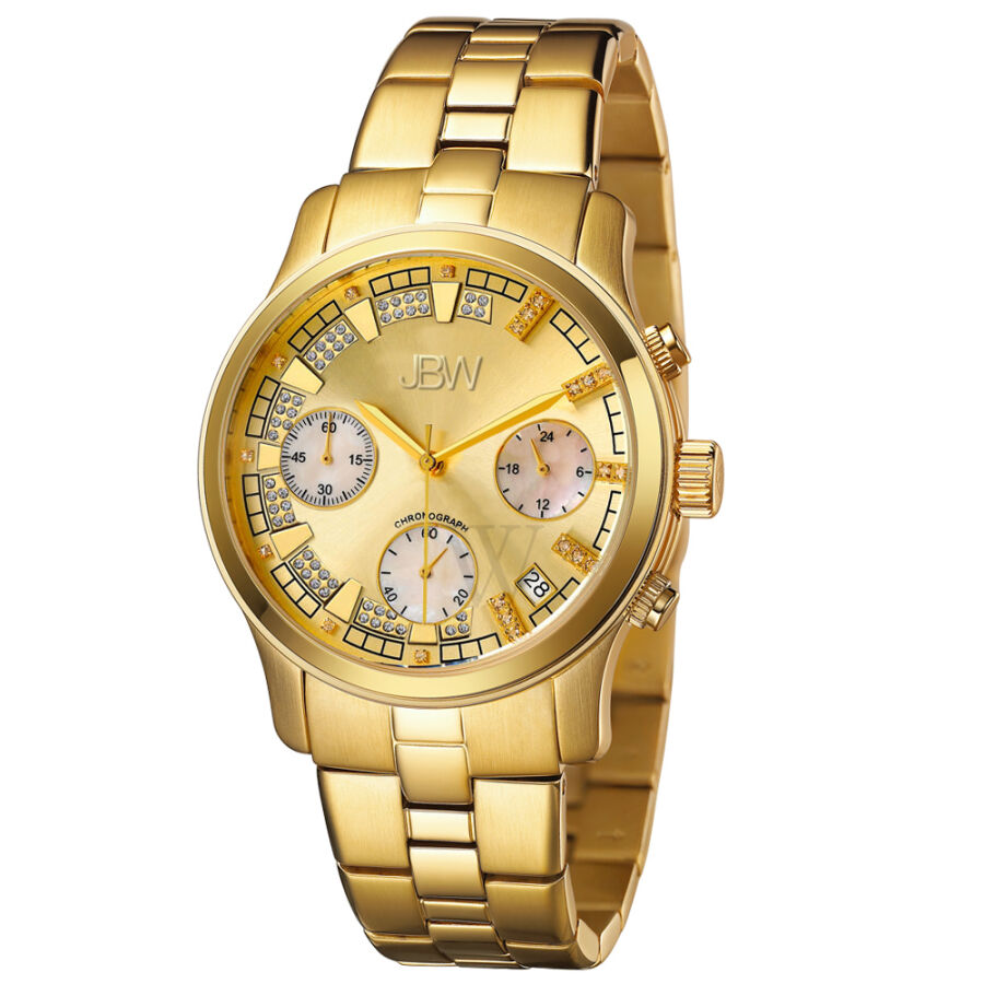 Women's Alessandra Chronograph Stainless Steel Gold Dial Watch
