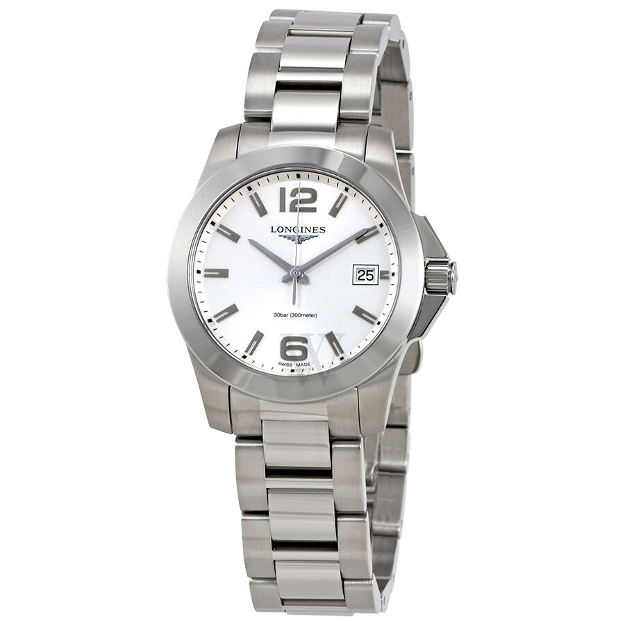 Women's Conquest Stainless Steel Silver Dial Watch