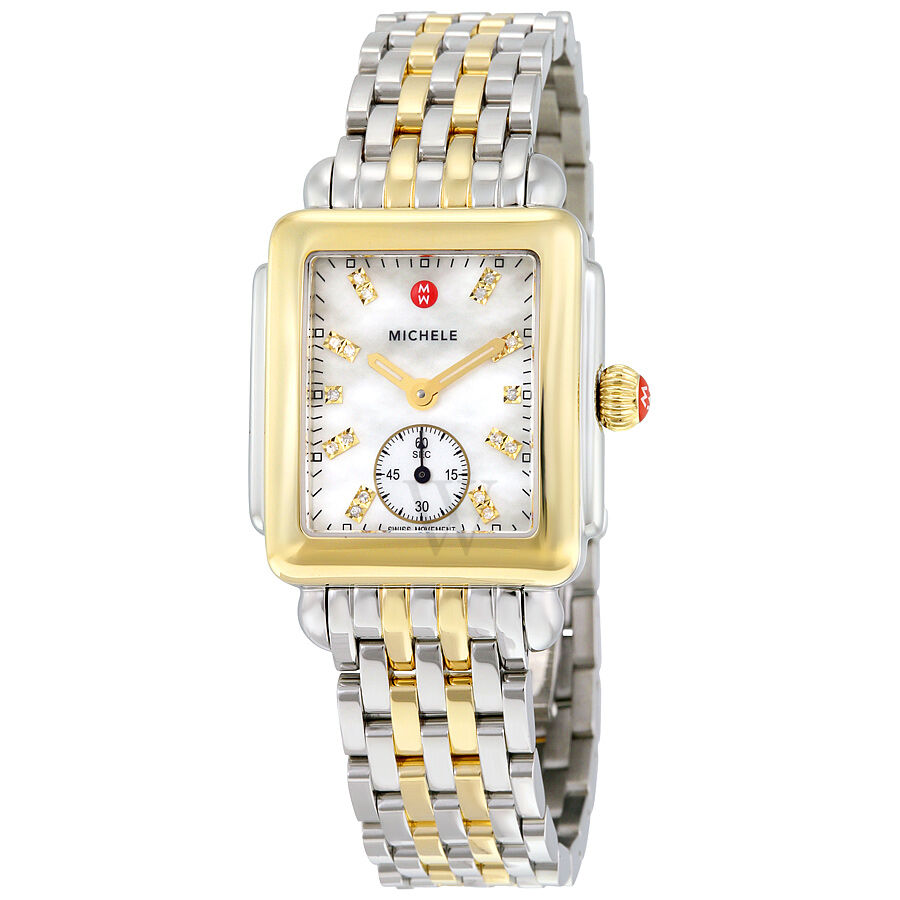 Women's Deco Stainless Steel Mother of Pearl Dial Watch