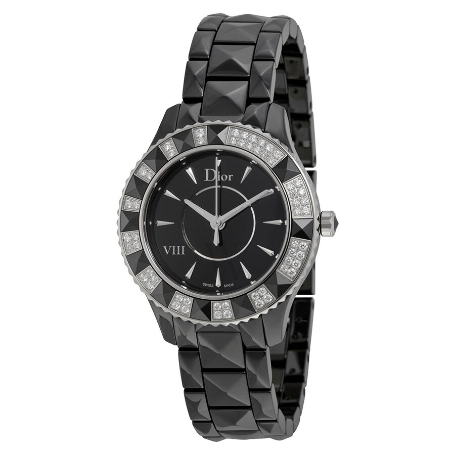 Women's  VIII Ceramic Black Dial Watch