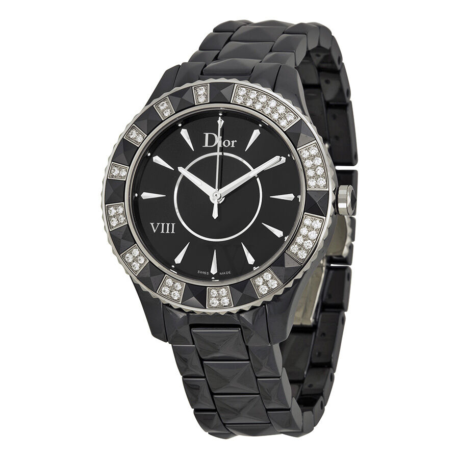 Women's  VIII Ceramic Black Dial Watch