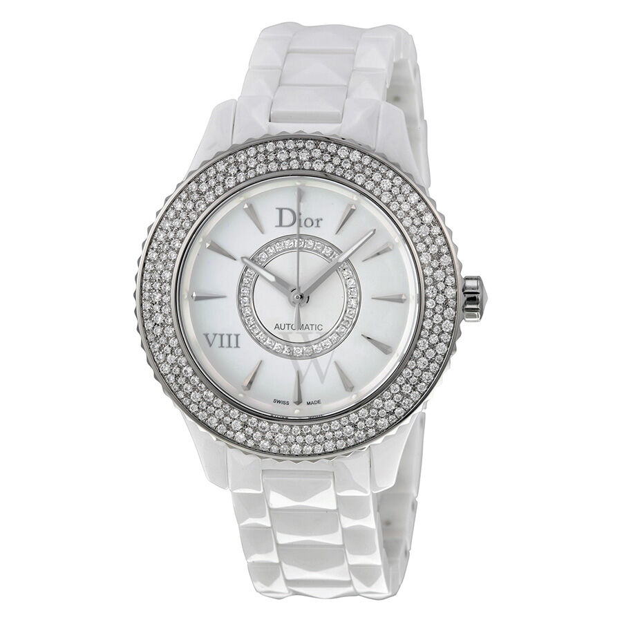 Women's  VIII Ceramic White Mother of Pearl (Diamond-set) Dial Watch