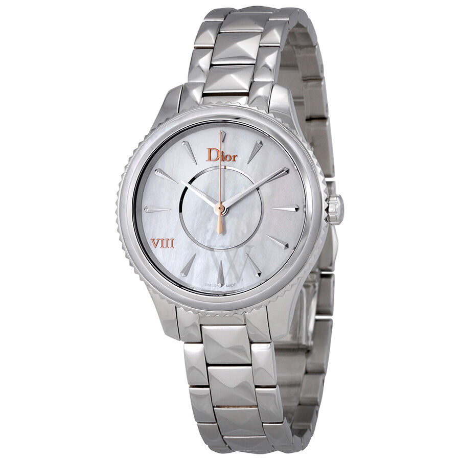 Women's  VIII Montaigne Stainless Steel White Mother of Pearl Dial Watch