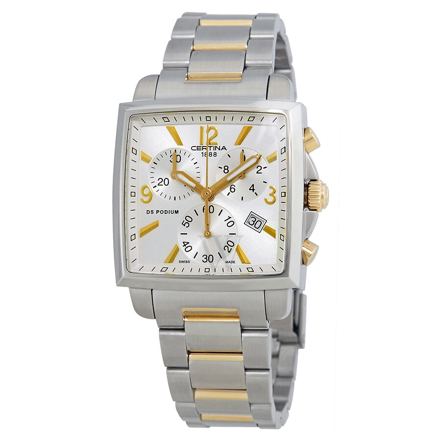Women's Ds Podium Chronograph Stainless Steel with a Yellow Gold-plated Silver Dial Watch