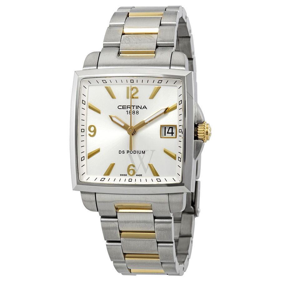 Women's DS Podium Stainless Steel with Yellow Gold-plated Accents Silver Dial Watch