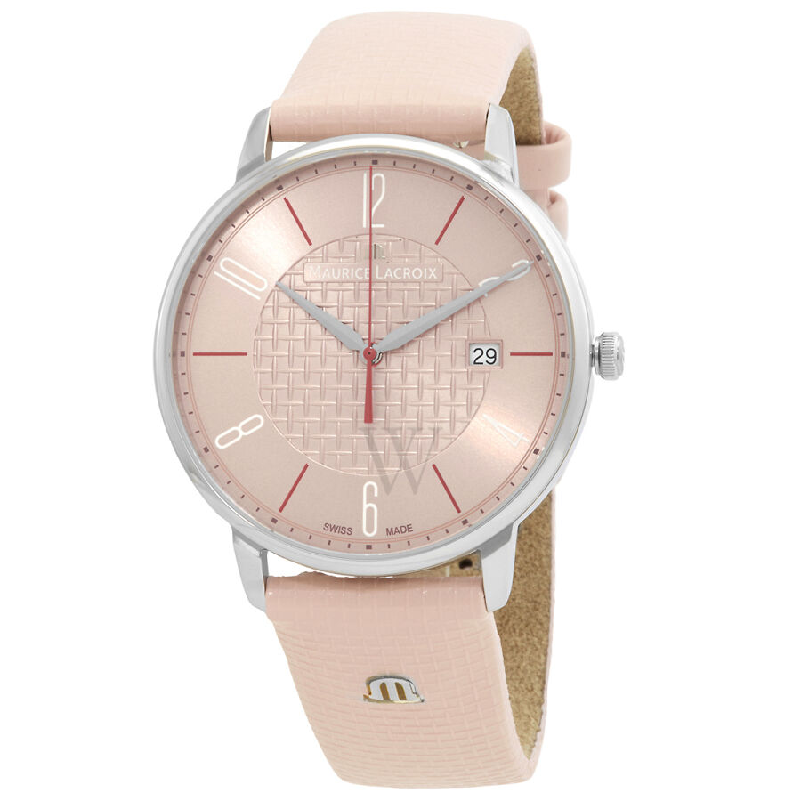 Women's Eliros Leather Pink Dial Watch