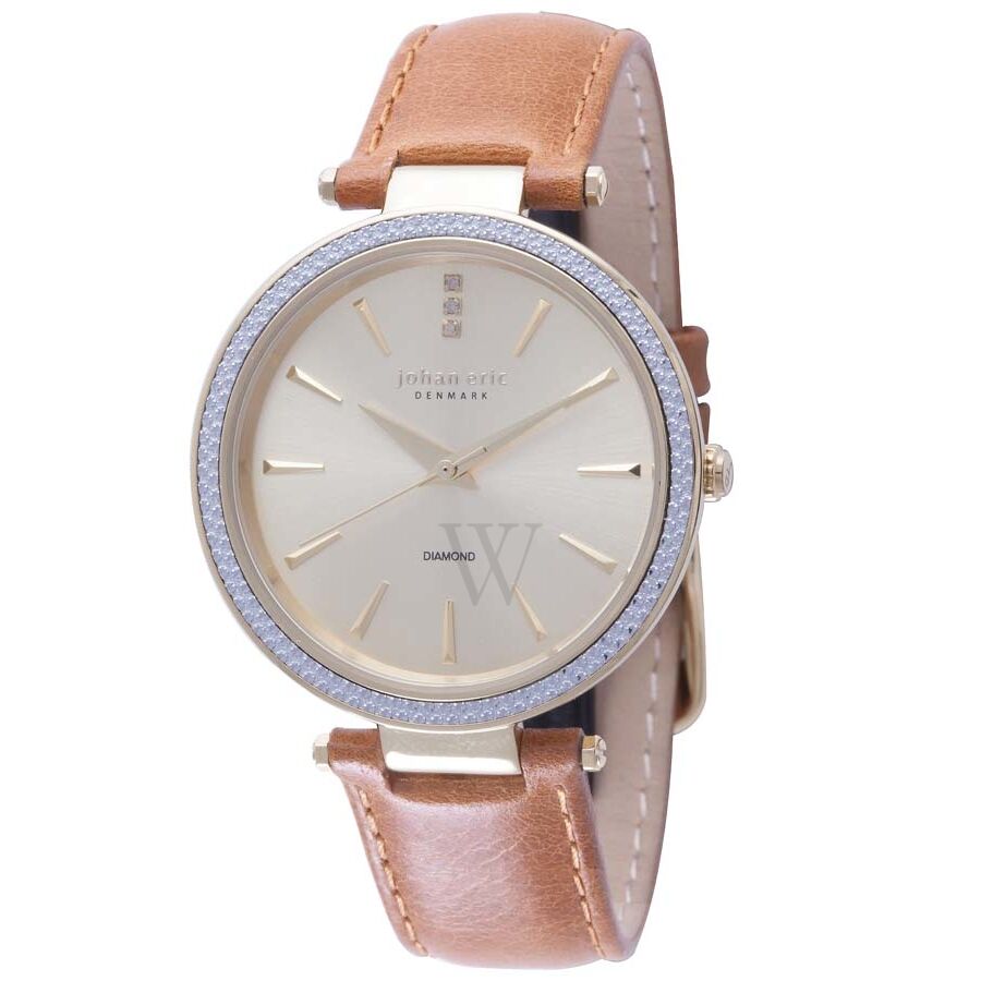Women's Fredericia Leather Gold-tone Dial Watch
