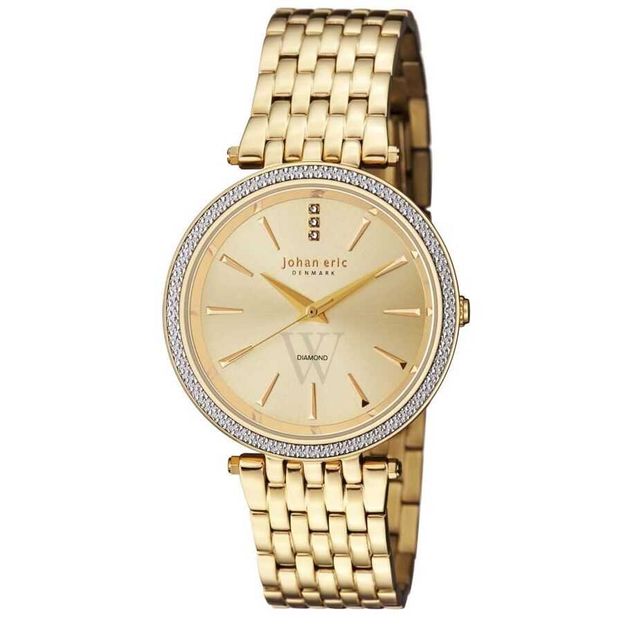 Women's Fredericia Stainless Steel Gold Dial Watch