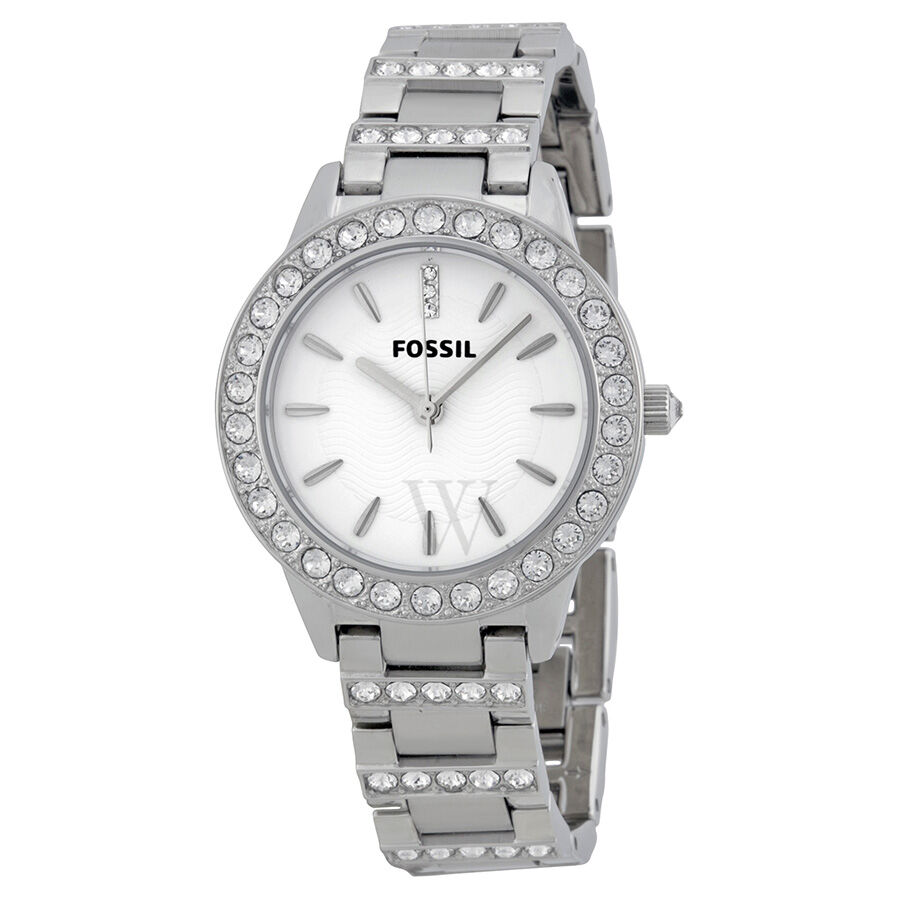 Women's Jesse Stainless Steel set with Crystals White Dial Watch