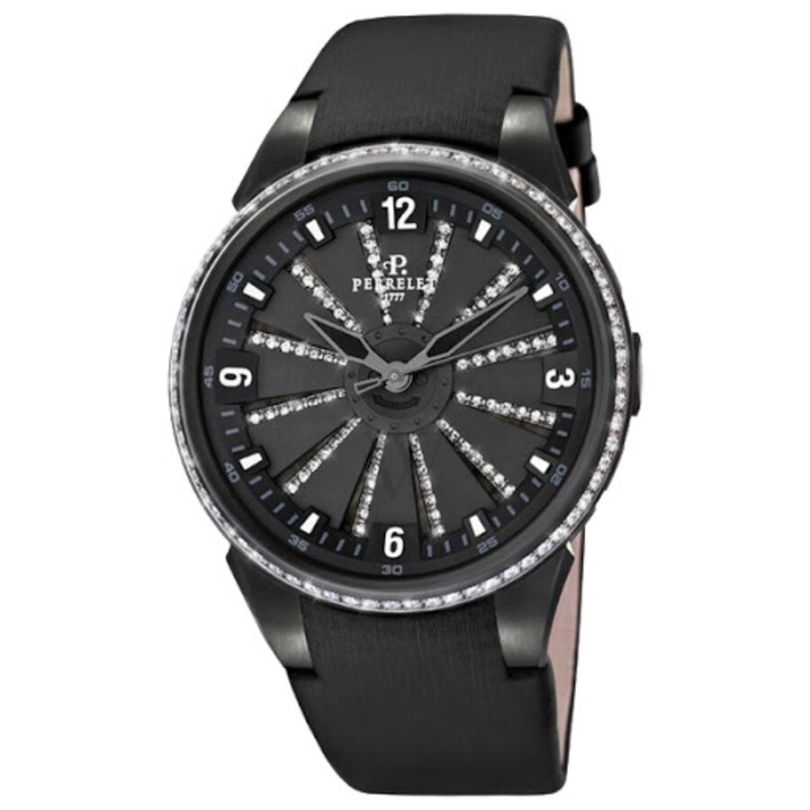 Women's Lady Turbine XXS Rubber Black Diamond-set Dial Watch