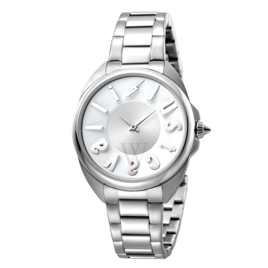 Women's Logo Stainless Steel Silver Dial Watch