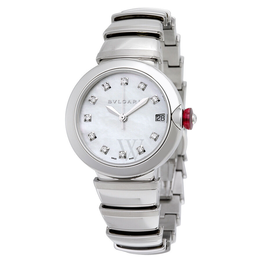 Women's LVCEA Stainless Steel White Mother of Pearl Dial Watch