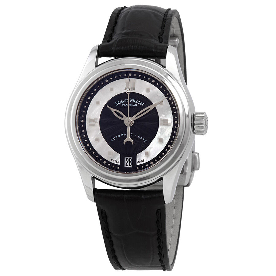 Women's M03-2 (Alligator) Leather Black Guilloché (White Mother of Pearl) Dial Watch